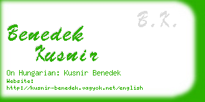 benedek kusnir business card